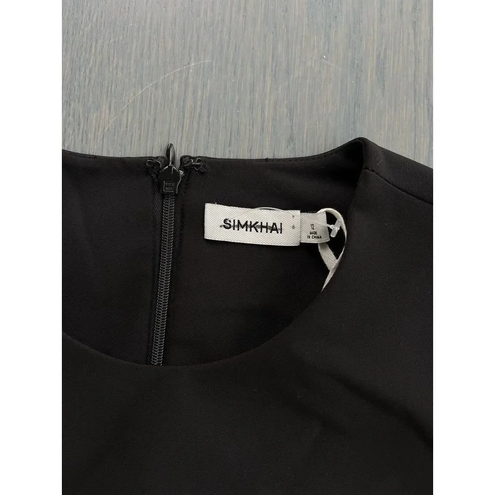 Simkhai $1215 Asymmetrical Hem Sleeveless Dress Contrast Stitching 12 - Picture 7 of 13